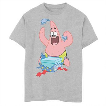 Boys SpongeBob SquarePants Patrick Unwrapping Gift Husky Graphic Tee