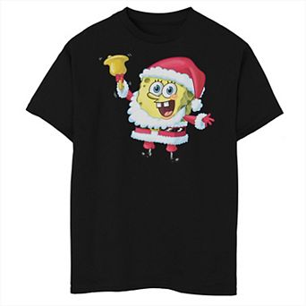 Boys SpongeBob SquarePants Dressed As Santa Hat Husky Graphic Tee