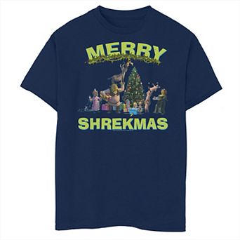 Boys Shrek Merry Shrekmas Husky Graphic Tee