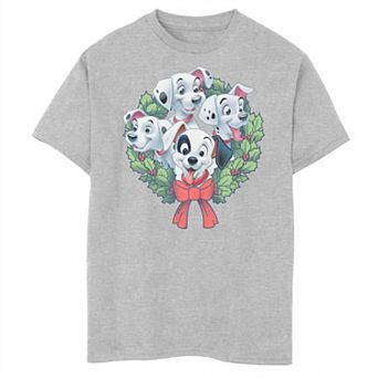 Disney's 101 Dalmatians Puppies Christmas Wreath Boys Husky Graphic Tee