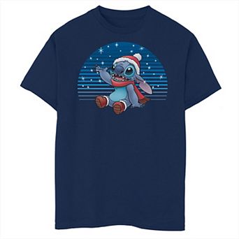 Disney's Lilo & Stitch Enjoying Snow Stitch Boys Husky Graphic Tee