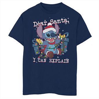 Disney's Lilo & Stitch Dear Santa, I Can Explain Stitch Boys Husky Graphic Tee