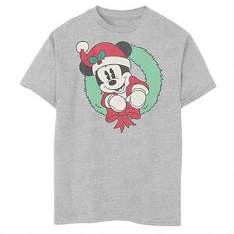 Disney's Mickey Mouse Christmas Wreath Boys Husky Graphic Tee