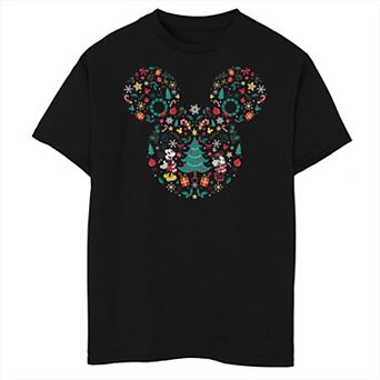 Disney's Mickey Mouse And Minnie Christmas Icons Boys Husky Graphic Tee