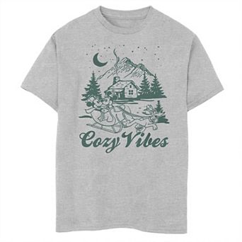Disney's Mickey Mouse And Minnie Cozy Vibes Boys Husky Graphic Tee