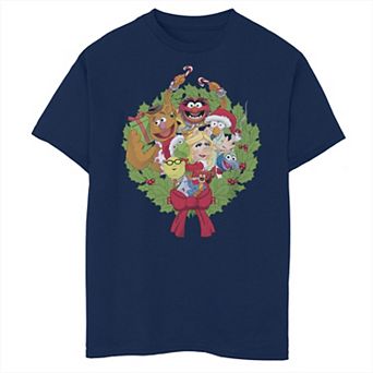 Disney's The Muppets Christmas Wreath Boys Husky Graphic Tee