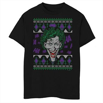 Boys Batman Joker Christmas Sweater Husky Graphic Tee