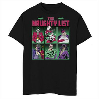Boys Batman Gotham Naughty List Husky Graphic Tee