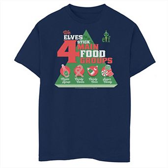 Boys Elf Main Food Groups Husky Graphic Tee