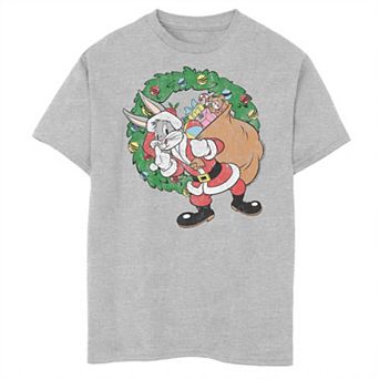 Boys Looney Tunes Bugs Bunny Dressed As Santa Husky Graphic Tee