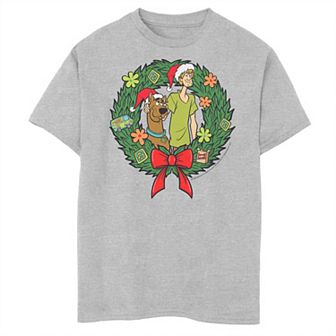 Boys Scooby-Doo And Shaggy Christmas Wreath Husky Graphic Tee
