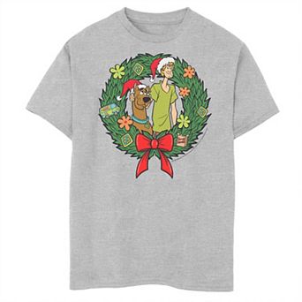 Boys Scooby-Doo And Shaggy Christmas Wreath Husky Graphic Tee