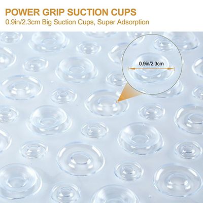 YINENN Bath and Shower Safety Mats 40x16 inch, Non Slip with Suction Cups for Bathroom Stall and Tub Floor, Extra Large and Machine Washable, Drain