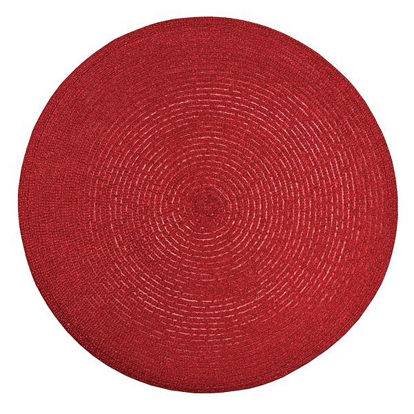 St. Nicholas Square® Shimmer Solids Round Placemat - Red