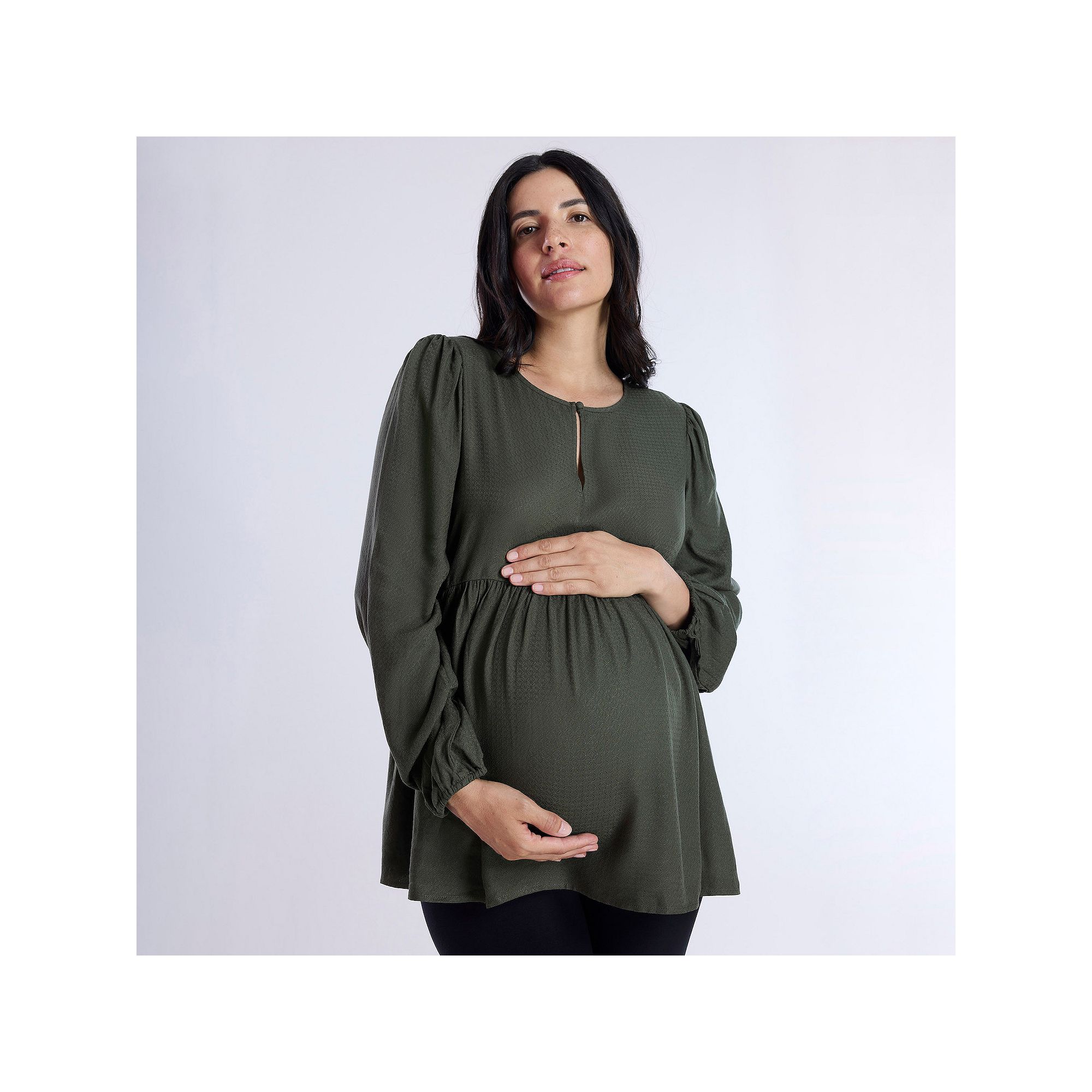 Maternity Motherhood® Woven Keyhole Blouse, Womens, Size: XS-MAT, Deep De