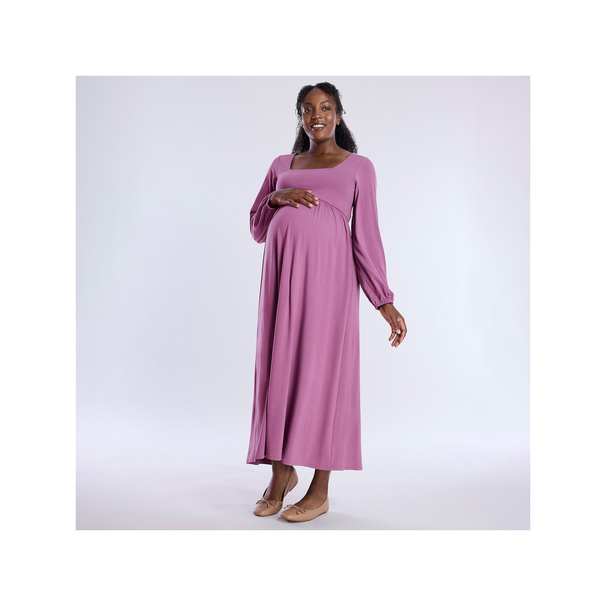 Maternity Motherhood® Empire Waist Maxi Dress, Womens, Size: XS-MAT, Purp