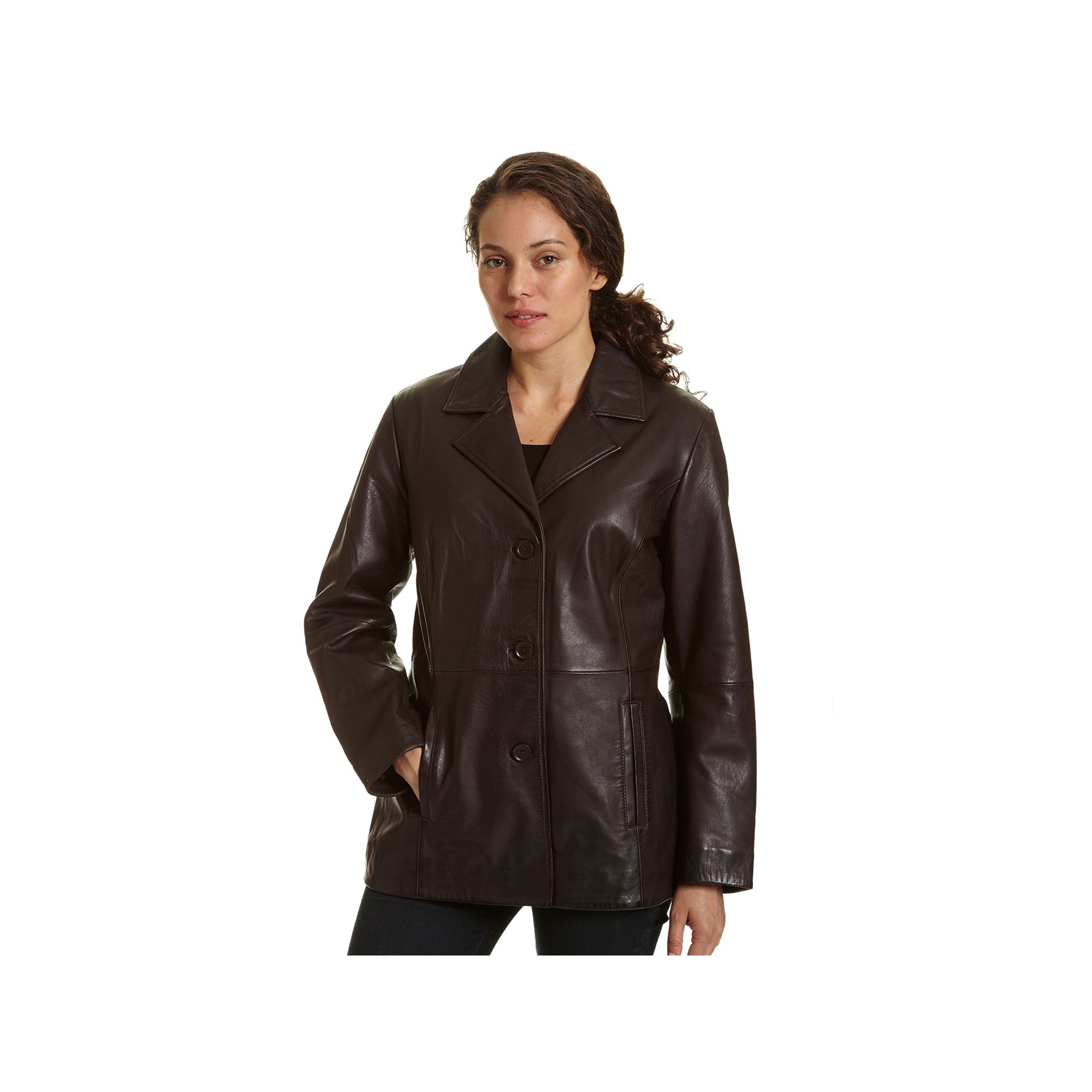 Womens Excelled Leather Jacket, Size: Small, Brown
