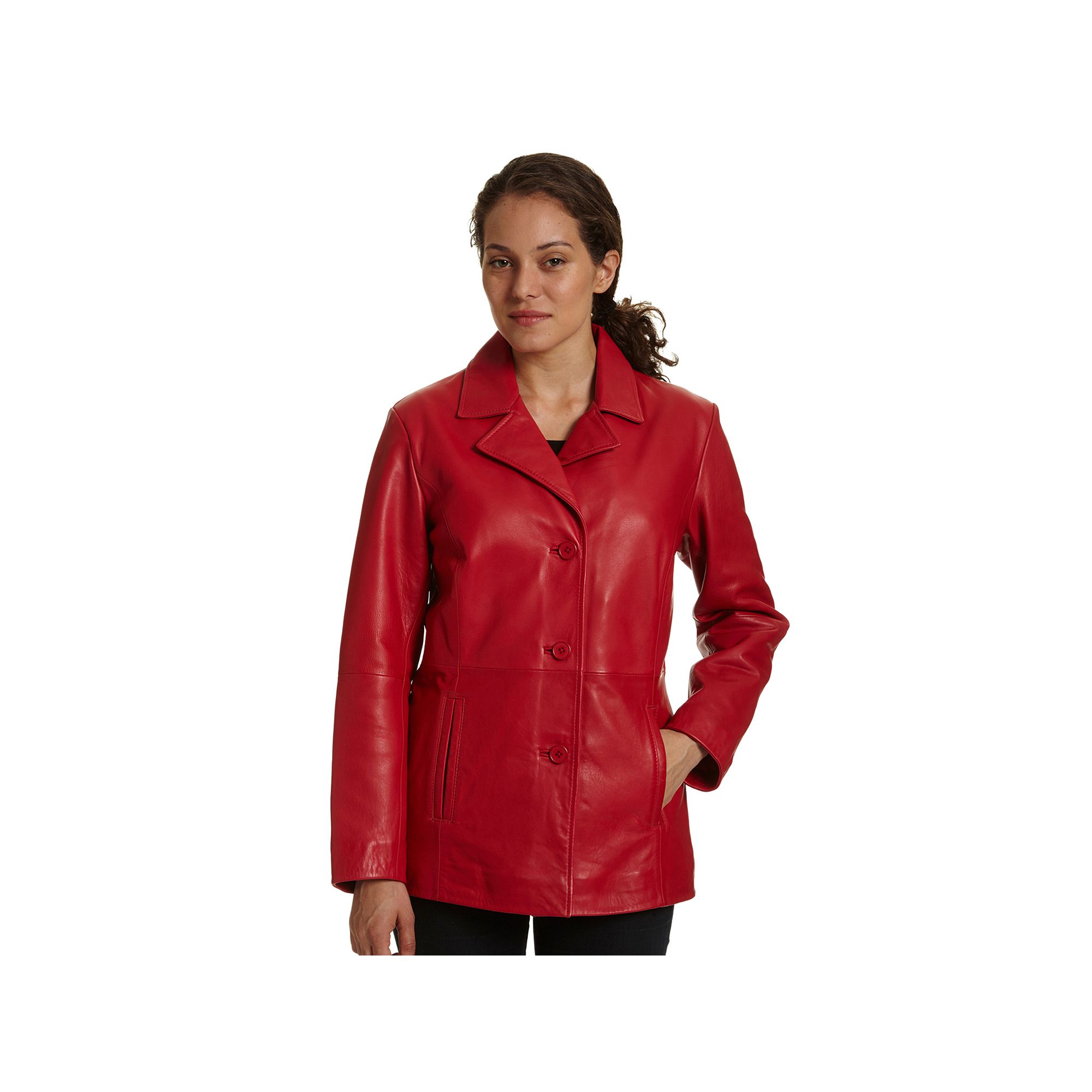Womens Excelled Leather Jacket, Size: Small, Red
