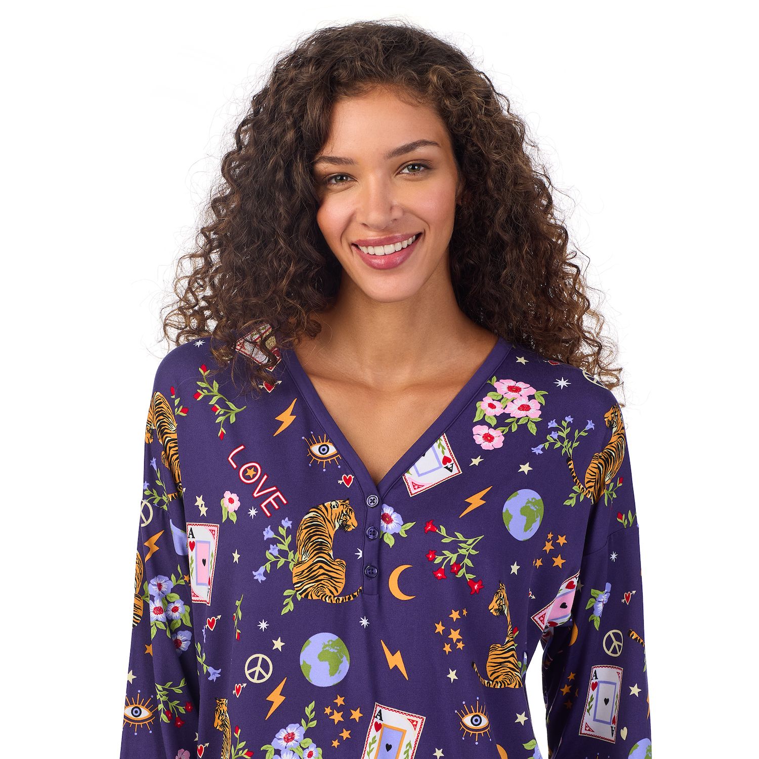thumbnail image 2 of PJ Salvage Women's Loungewear Boho Batik Long Sleeve Top 2 of 14