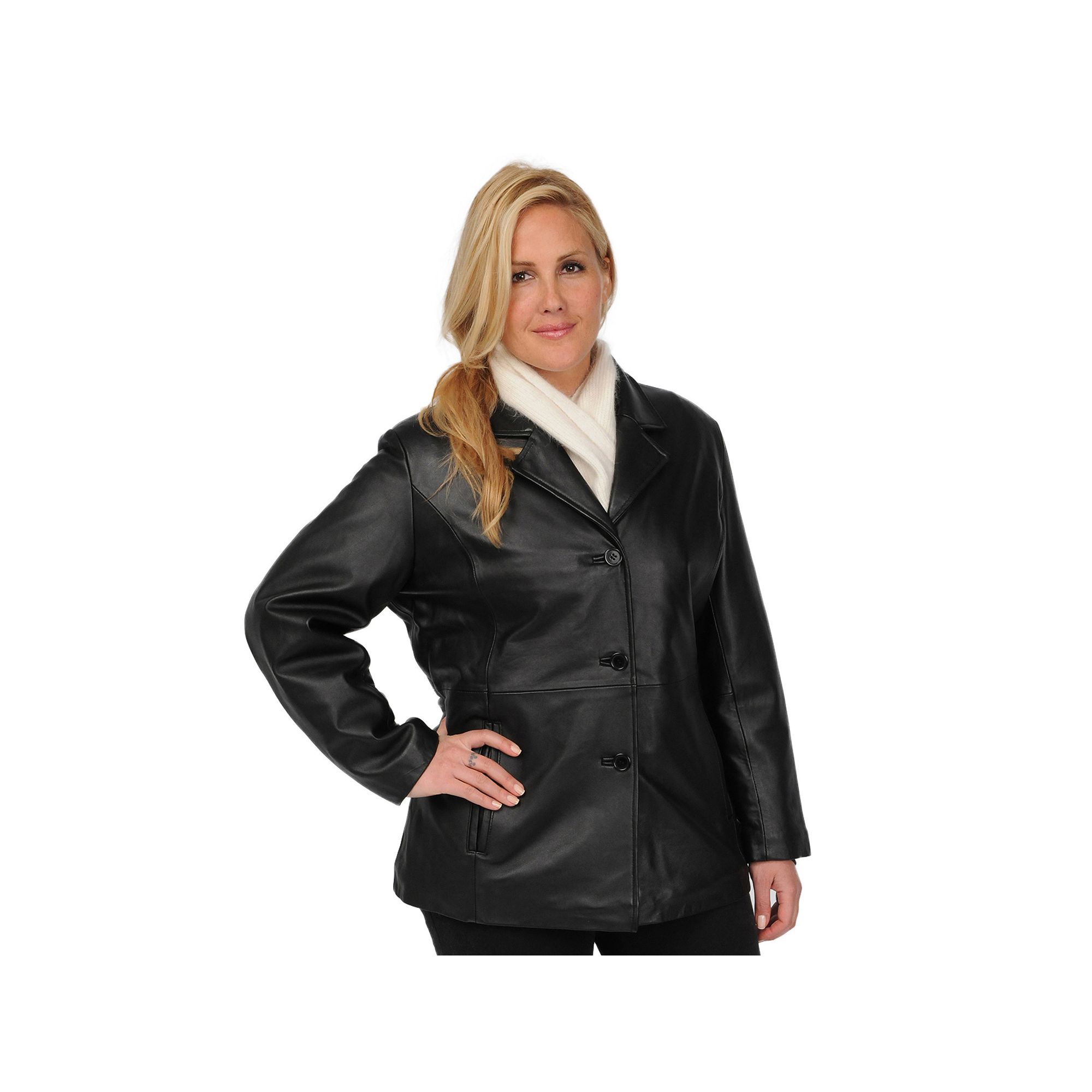 Plus Size Excelled Leather Jacket, Womens, Size: 2XL, Black