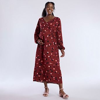 Maternity Motherhood® Button Front Midi Dress