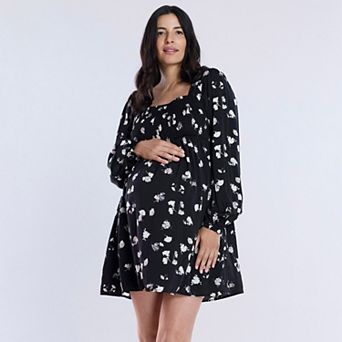 Maternity Motherhood® Smocked Babydoll Mini Dress