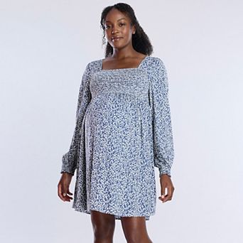 Maternity Motherhood® Smocked Babydoll Mini Dress