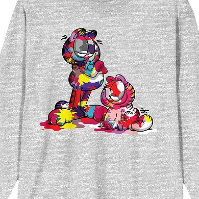 Men's Garfield Paint-Covered Long Sleeve Tee