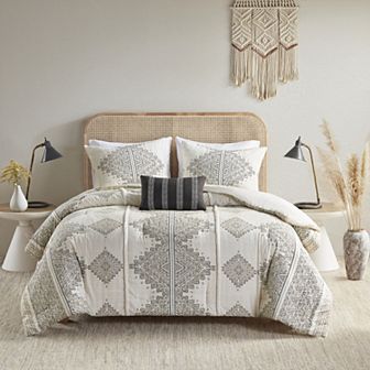 Madison Park Alba 4 pc Printed Comforter Set with Throw Pillow