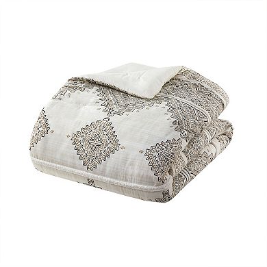Madison Park Alba 4-Piece Printed Comforter Set with Throw Pillow