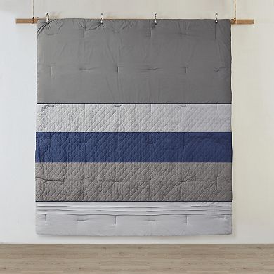 Madison Park Denver 7-Piece Color Block Stripe Comforter Set with Throw Pillows