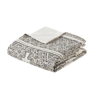 Madison Park Alba 4-Piece Printed Duvet Cover Set with Throw Pillow