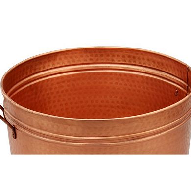 Hammered Pattern Galvanized Farmhouse Style Tub, Copper