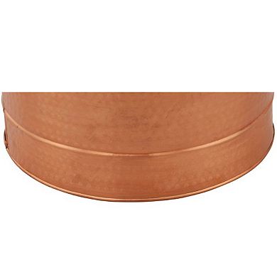 Hammered Pattern Galvanized Farmhouse Style Tub, Copper