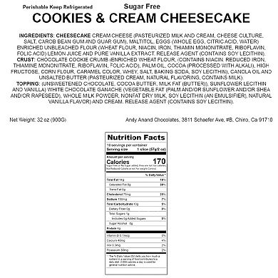 Deliciously Sugar-free Cookies & Cream Cheesecake - Irresistible Taste (2 Lbs)