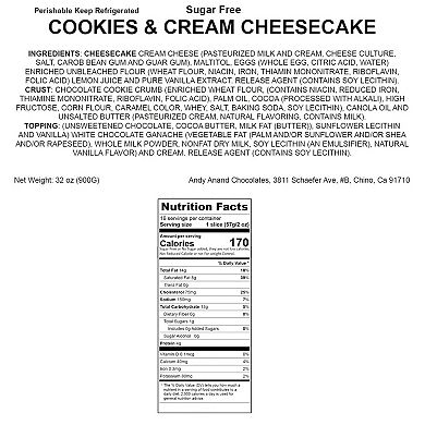 Deliciously Sugar-free Cookies & Cream Cheesecake - Irresistible Taste (2 Lbs)