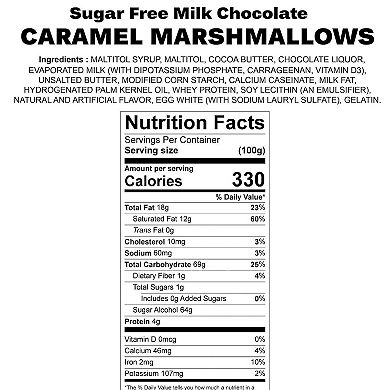 Sugar Free Milk Chocolate Caramel Marshmallows 1 Lbs, Amazing-delicious-decadent Gift Boxed