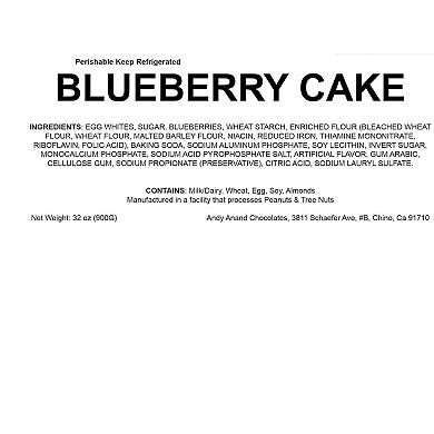 Andy Anand's Traditional Blueberry Cake 9" - Indulge In Creamy Bliss (2.8 Lbs)
