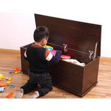 Large Storage Toy Box With Soft Closure Lid, Wooden Organizing Furniture Storage Chest