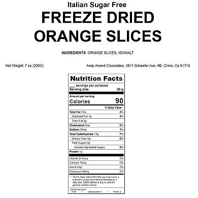 Sugar-free Italian Freeze-dried Orange Brittle 7 Oz