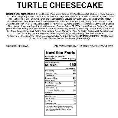 Freshly Baked Turtle Cheesecake 9" With Chocolate Chip & Nuts Irresistible Desserts - 2 Lbs
