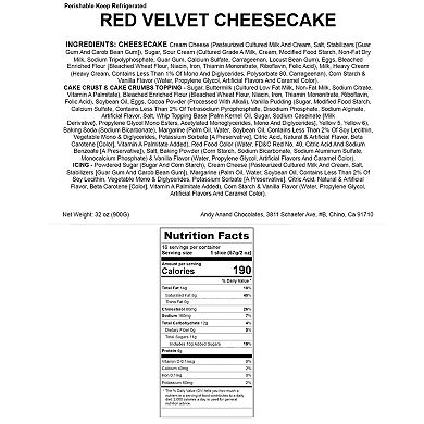 Red Velvet Cheesecake 9" Fresh Made, Amazing-delicious-decadent (2 Lbs)