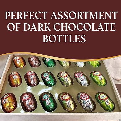 European Liqueur Flavored Dark Chocolate Bottles Cordials, Assortment Of Premium Selection, 18 Count