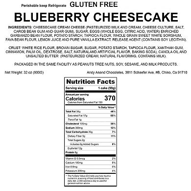 Gluten Free Blueberry Cheesecake 9" - Decadent Cheesecake For Dessert Lovers (2 Lbs)