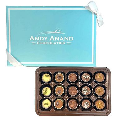 Andy Anand's 15 Pcs Belgian Chocolate Truffles & Praline Cups, Made With Freshest Cream Gift Boxed