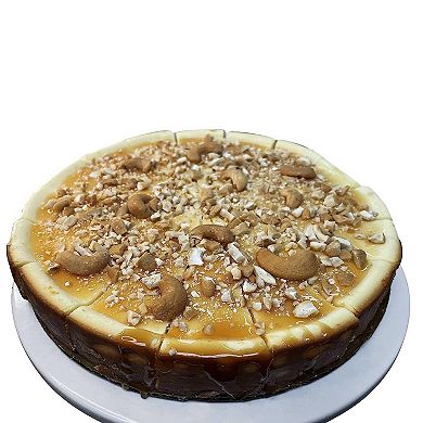 Caramel Cashew Cheesecake 9" - Baked Fresh Daily - Delight In Every Bite (2 Lbs)