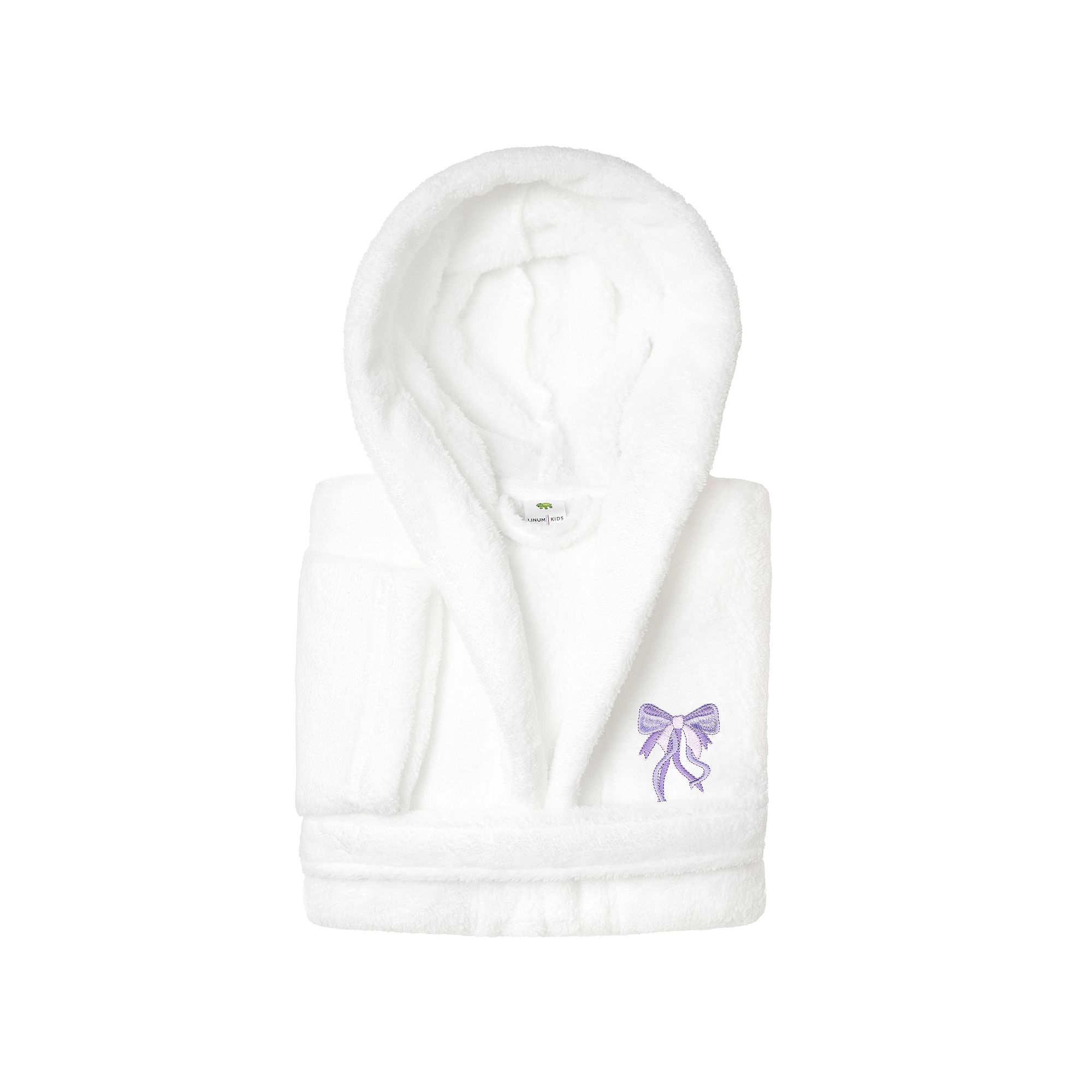 Linum Home Textiles Kids Super Plush Purple Bow Hooded Bathrobe, Girls, Si