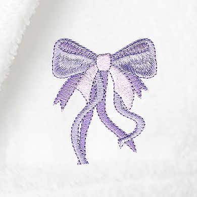 Linum Home Textiles Kids Super Plush Purple Bow Hooded Bathrobe