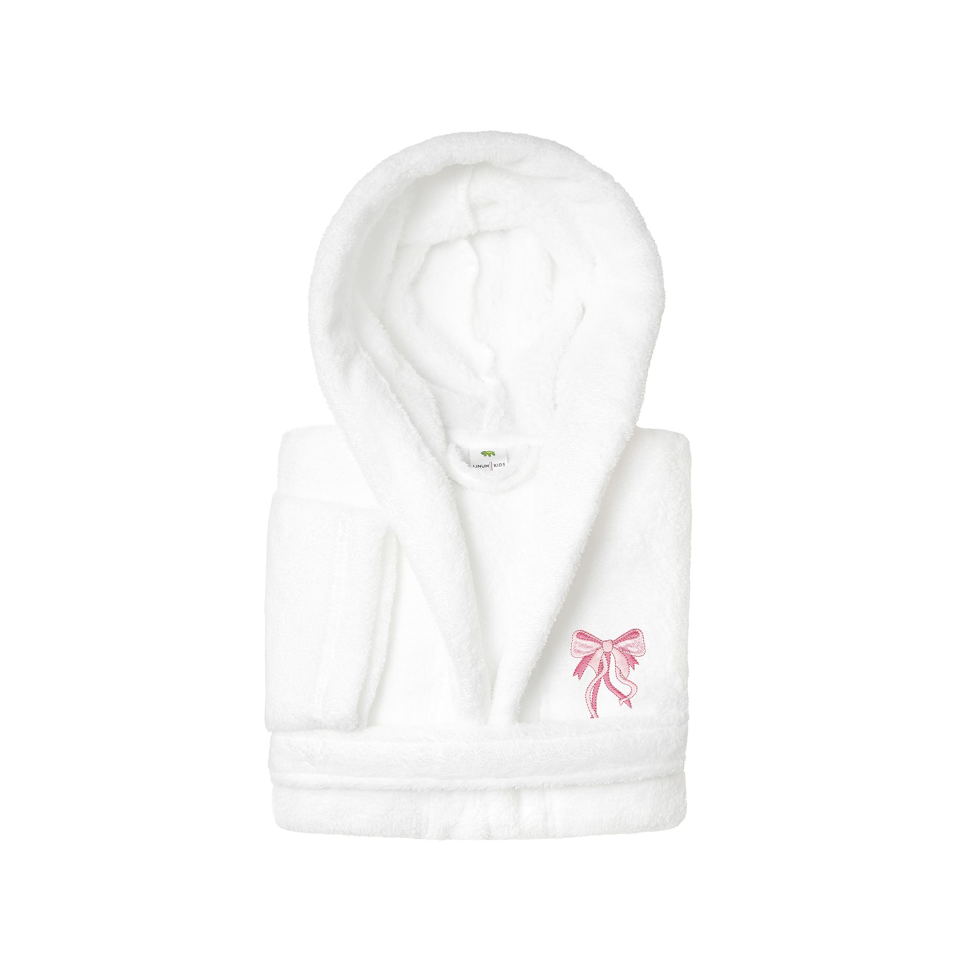 Linum Home Textiles Kids Super Plush Pink Bow Hooded Bathrobe, Girls, Size
