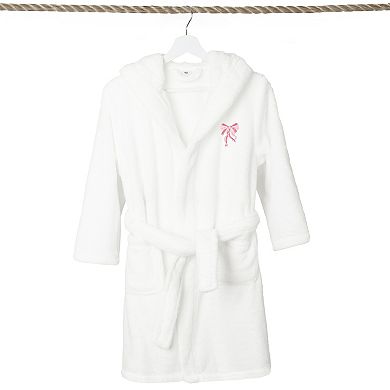 Linum Home Textiles Kids Super Plush Pink Bow Hooded Bathrobe